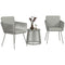 Outsunny 3 Piece Outdoor Patio Bistro Set, Wicker Rattan Furniture with Metal Legs for Garden, Backyard, Light Grey