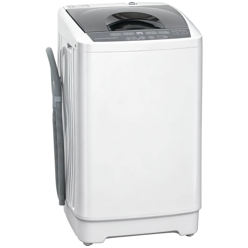 Compact Washer, Portable Washing Machine, Full Automatic Washer with 8 Programs and 6 Water Levels, White