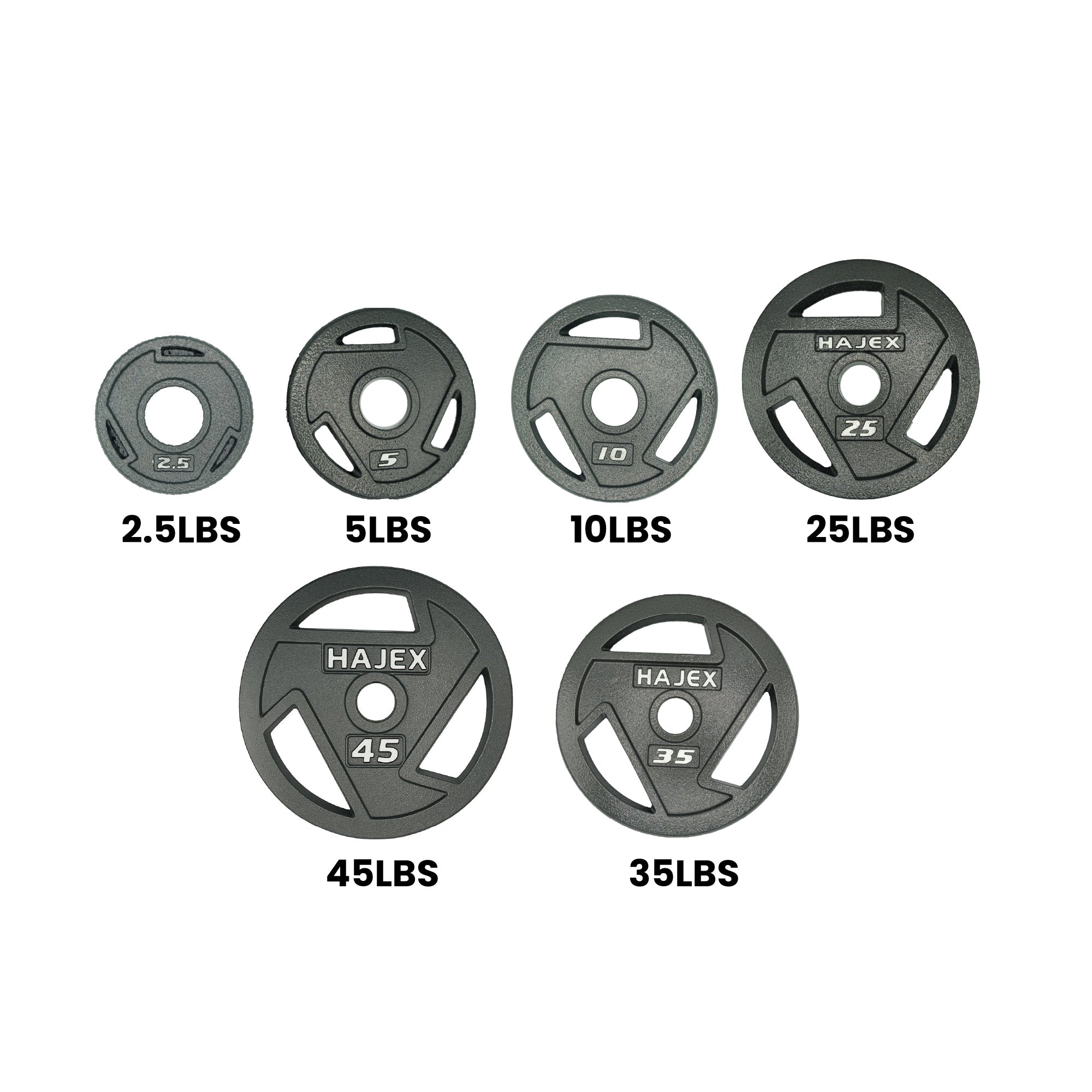 HAJEX Tri Grip Cast Iron Weight Plates 
