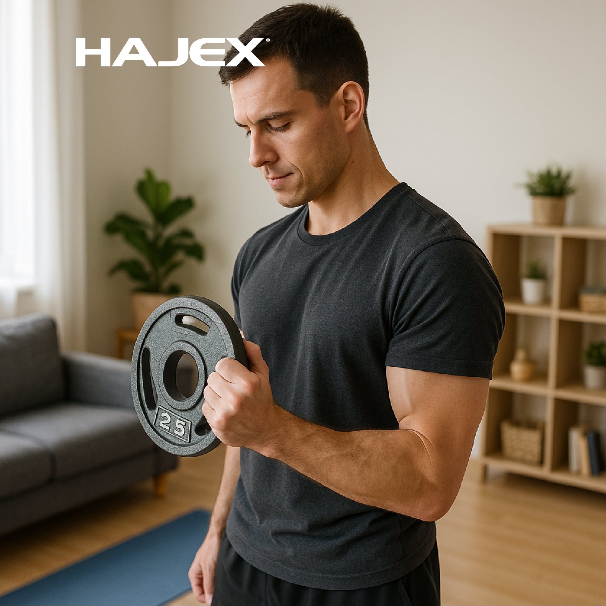 HAJEX Tri Grip Cast Iron Weight Plates 
