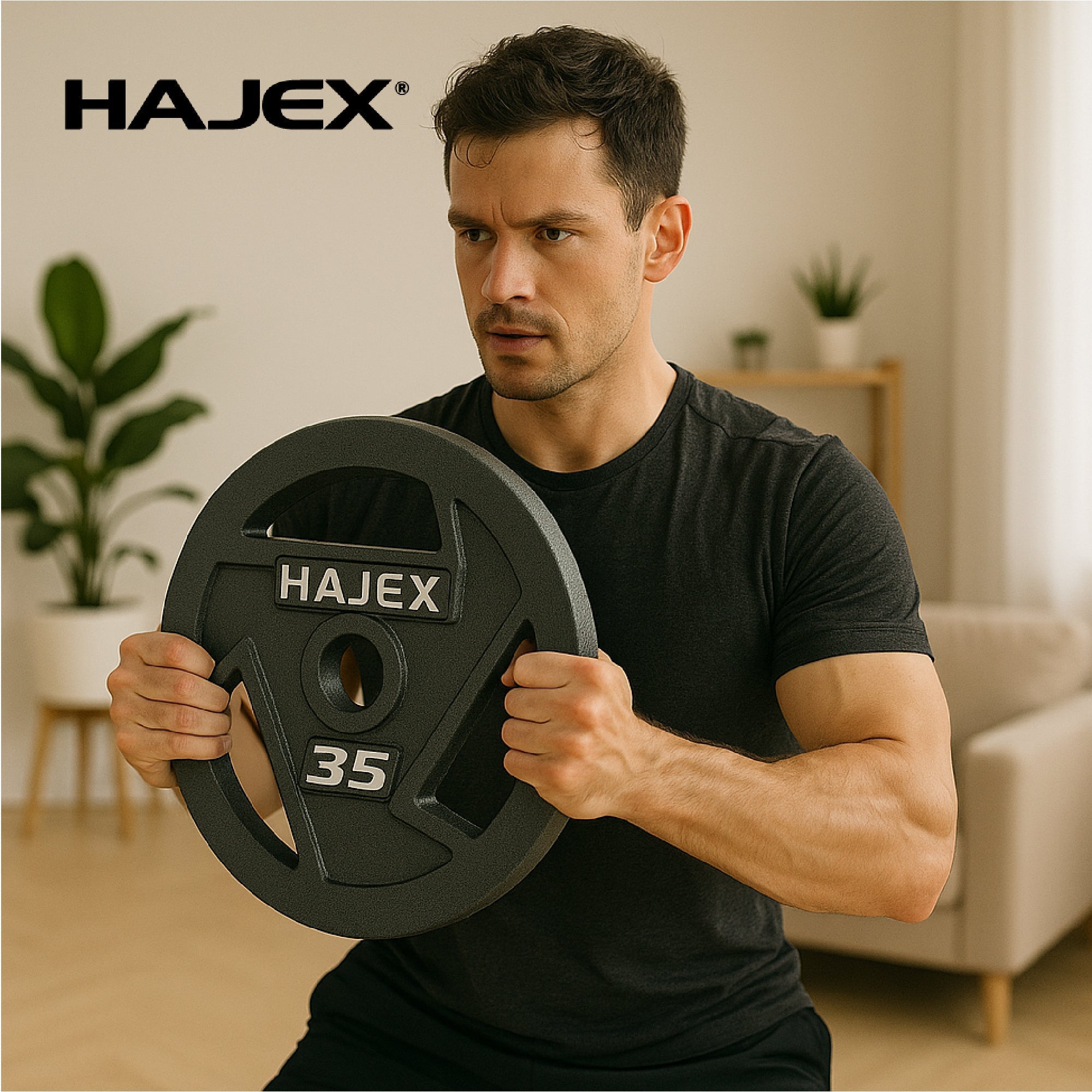 HAJEX Tri Grip Cast Iron Weight Plates 
