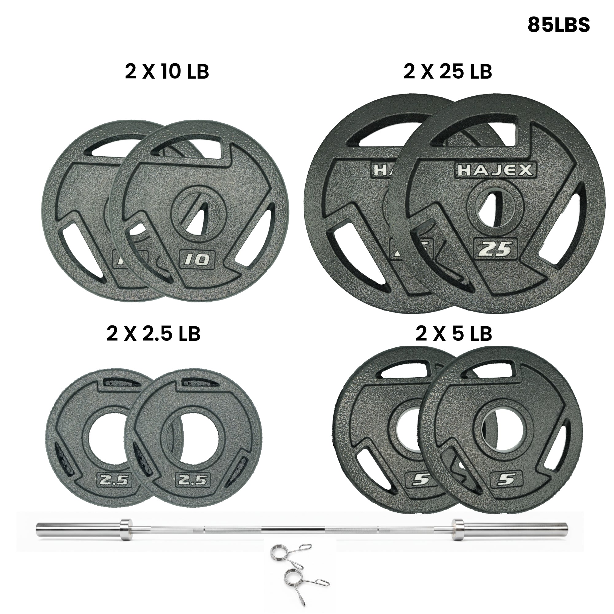 HAJEX Tri Grip Cast Iron Weight Plates 