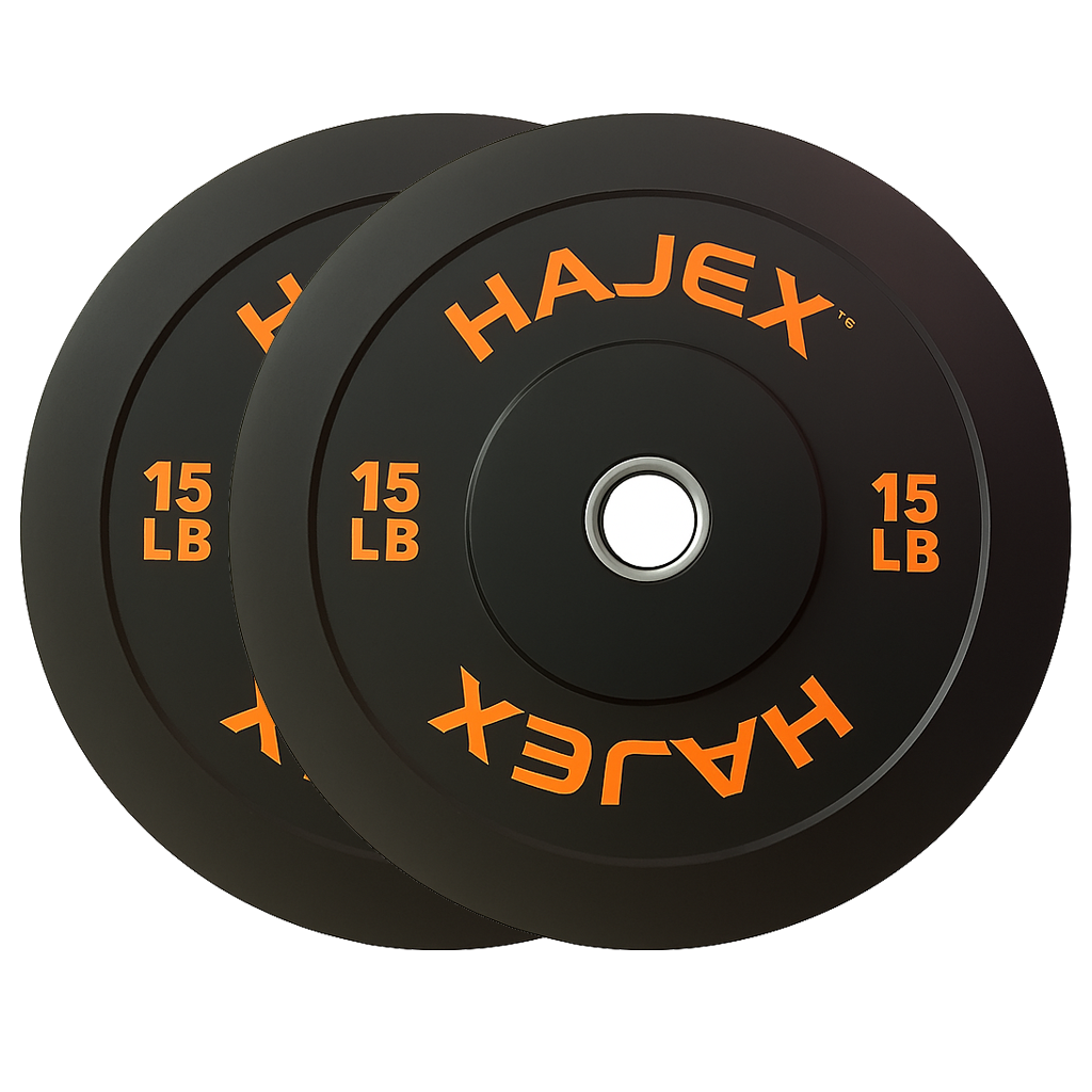 HAJEX Olympic Bumper Weight Plates - 10, 15, 25, 35, 45, 55 LB 
