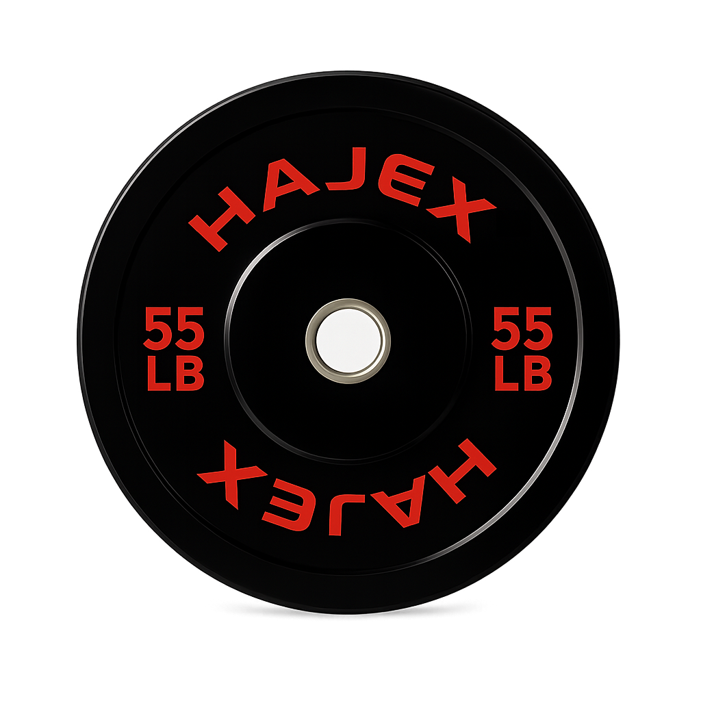 HAJEX Olympic Bumper Weight Plates - 10, 15, 25, 35, 45, 55 LB 