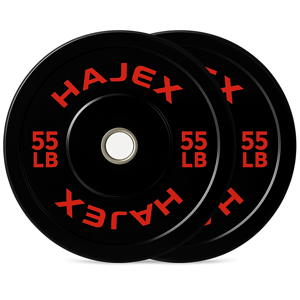 HAJEX Olympic Bumper Weight Plates - 10, 15, 25, 35, 45, 55 LB 