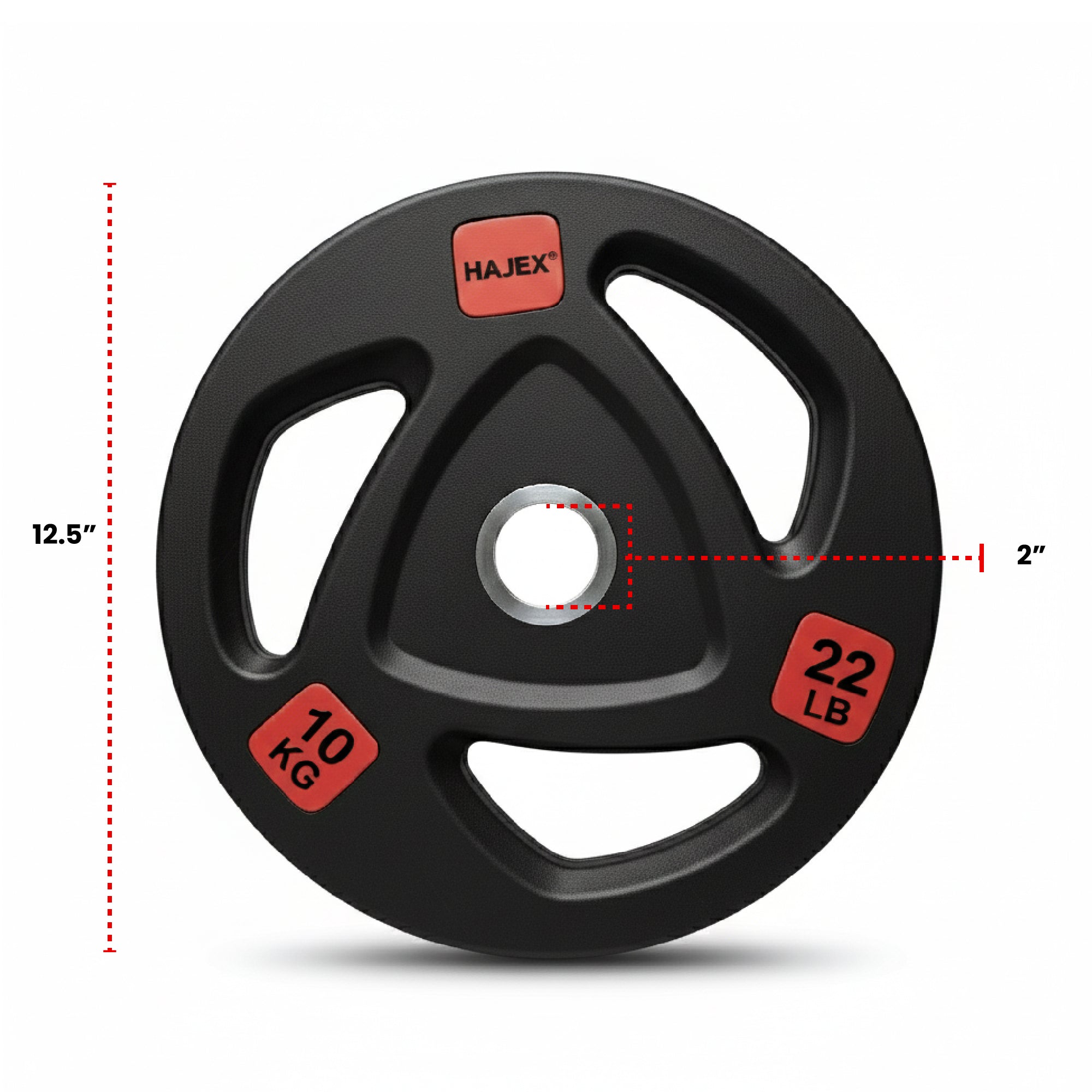 HAJEX Rubber Olympic Bumper Grip Weight Plates & Sets in LBs & KGs 
