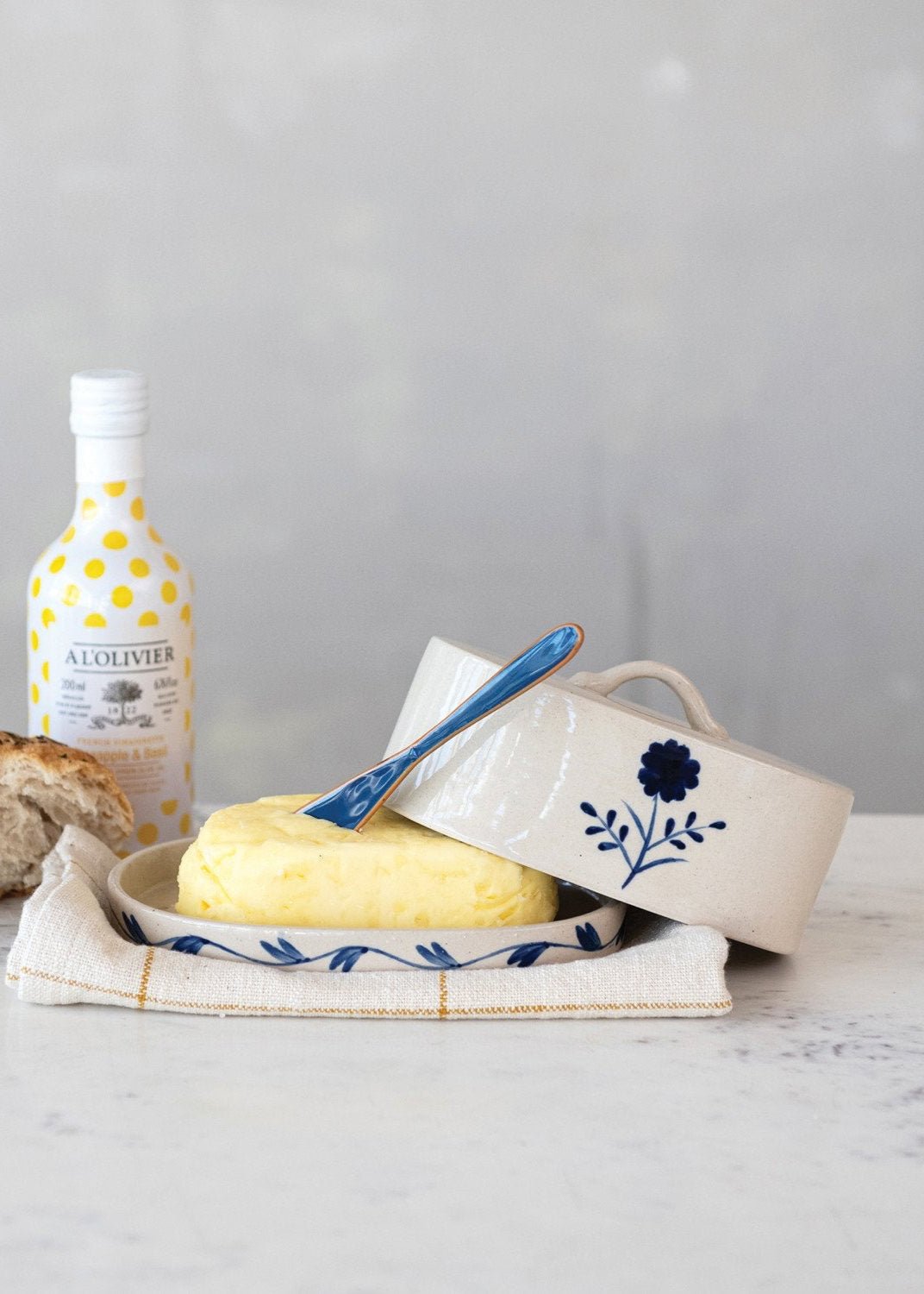 Hand-Painted Butter Dish 