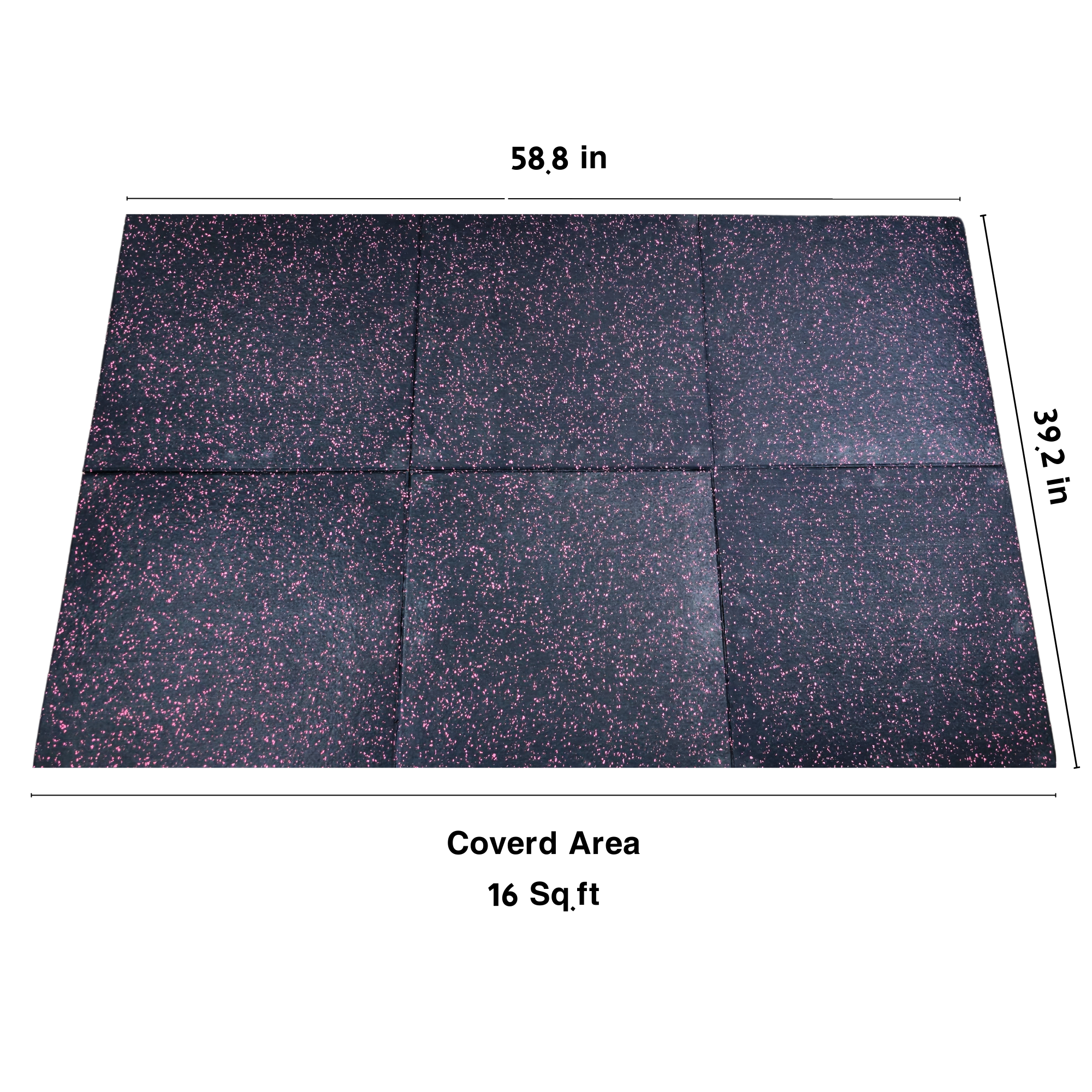 HAJEX Hard Floor Mats for Gym - Pack of 6 