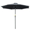 Outsunny Round Market Patio Sunshade: 10'x 8' with Crank Handle Tilt for Outdoor Garden Lawn, Black