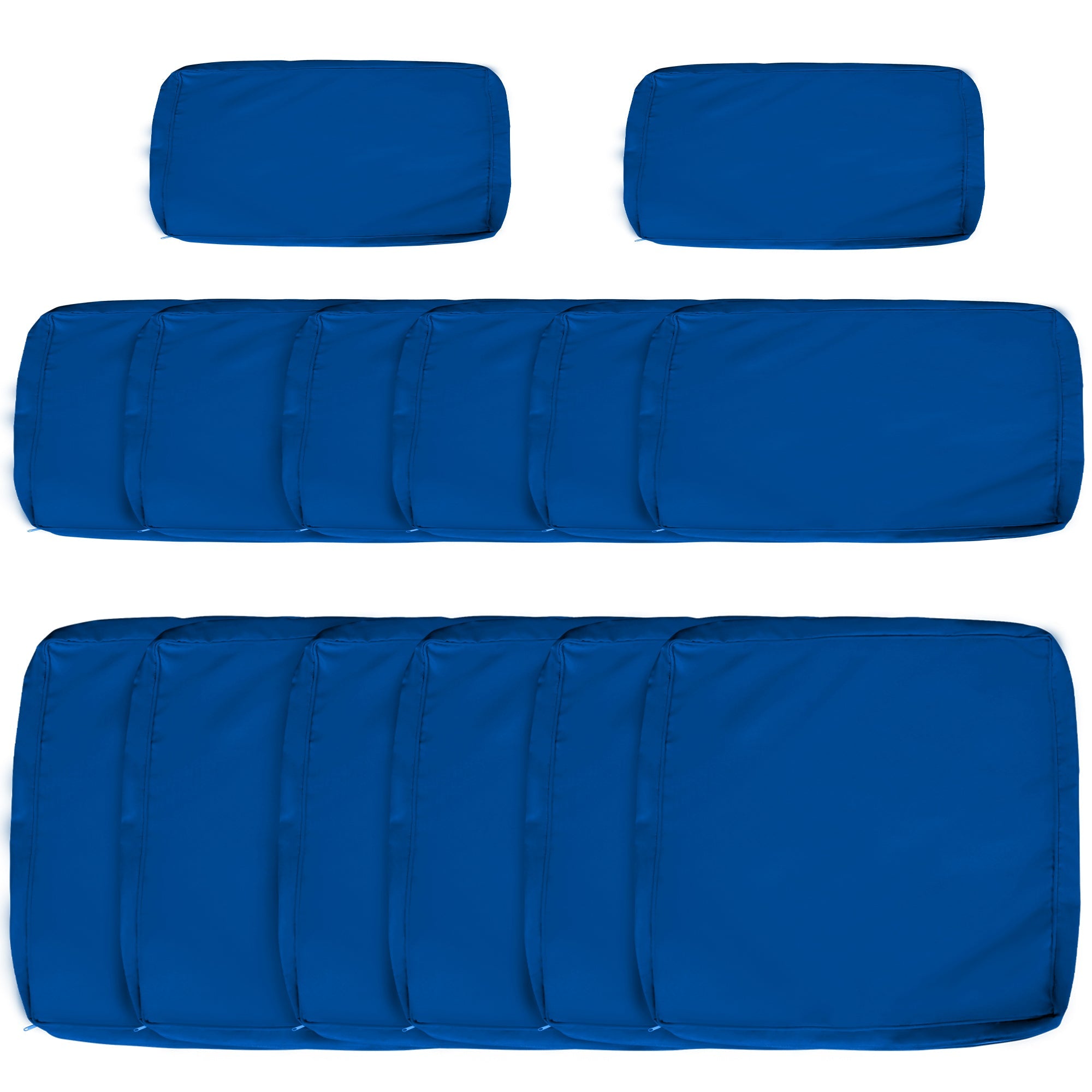 Outsunny Outdoor 14pc Patio Rattan Sofa Set Cushion Polyester Cover Replacement Set - No Cushion Included Light Blue 