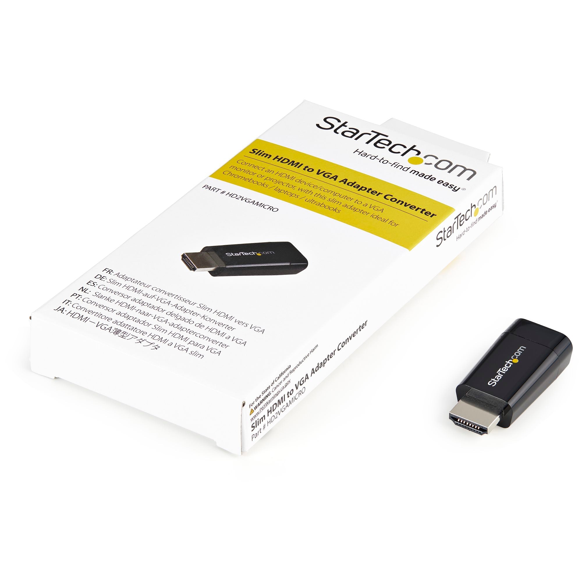 Compact HDMI to VGA Adapter Converter - Ideal for Chromebooks Ultrabooks & Laptops – 1920x1200/1080p 