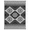 Outsunny 9' x 12' Outdoor RV Rug, Reversible Patio Floor Mat with Carry Bag, Toothed Rhombus, White and Black