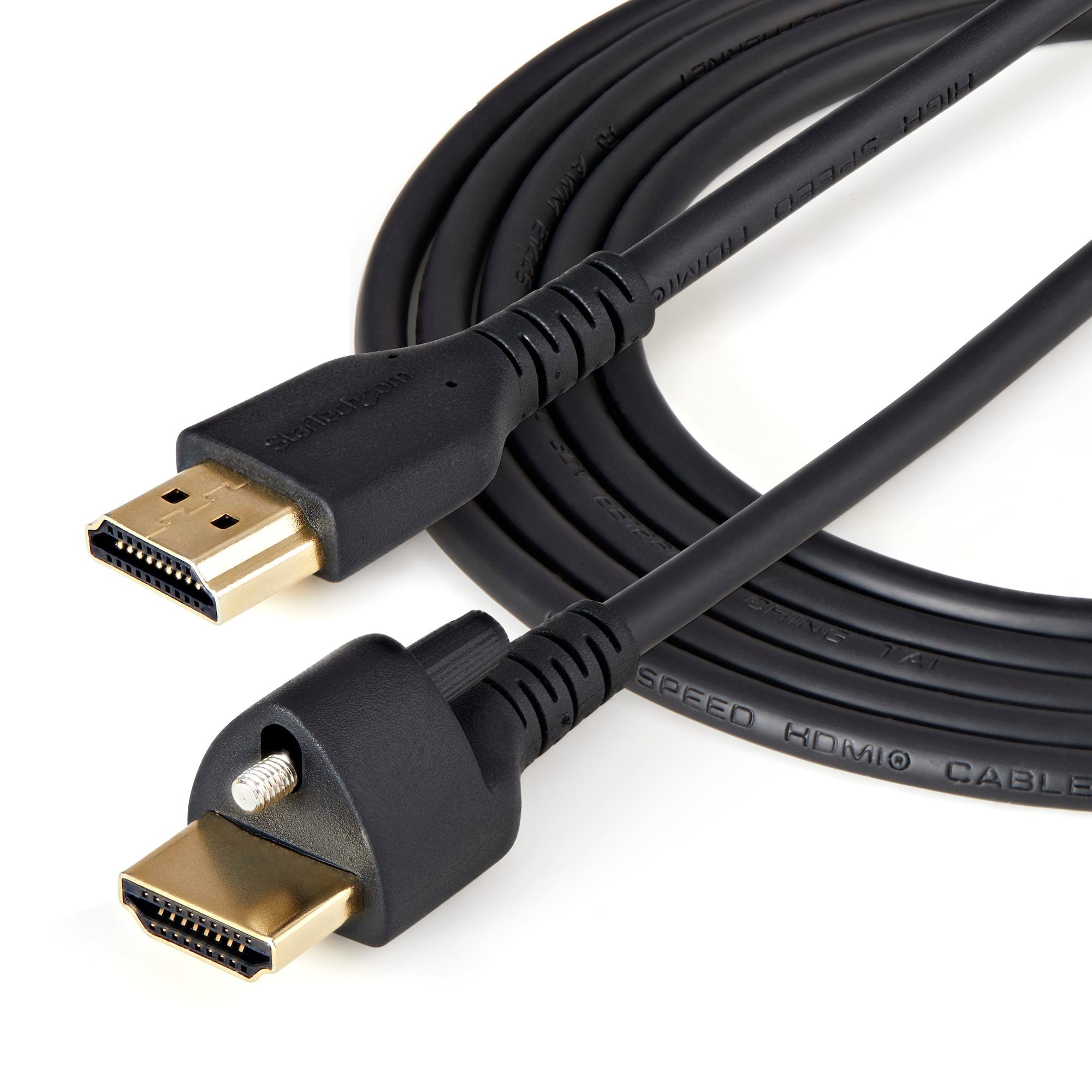 Slim HDMI Cable with Locking Screw,4K 60Hz HDR, High Speed HDMI 2.0 Monitor Cable with Locking Screw Connector for Secure Connection 