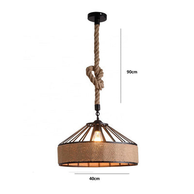 Industrial Hemp Rope Hanging Pendant Light Fixture~1064 