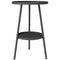 Round Garden Table, 2-Tier Small Side Table, Metal Patio Table Coffee Table Dining Table, Black