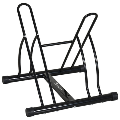 Soozier Cycle Parking Stand: 2-Slot Floor Parking Bicycle Rack, Garage Storage Indoor Outdoor 