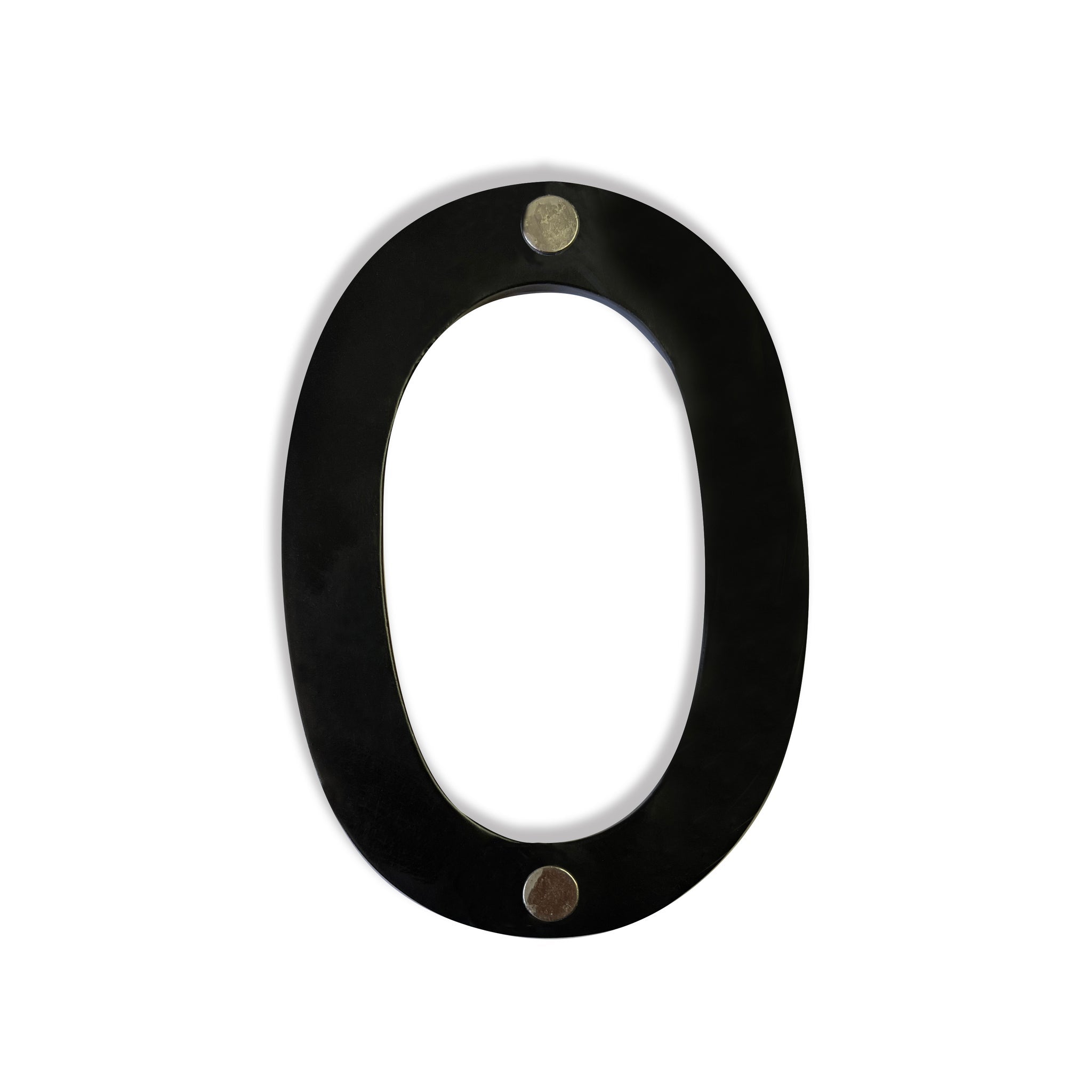 Magnetic Aluminum House Number #0, 4 in, Black 