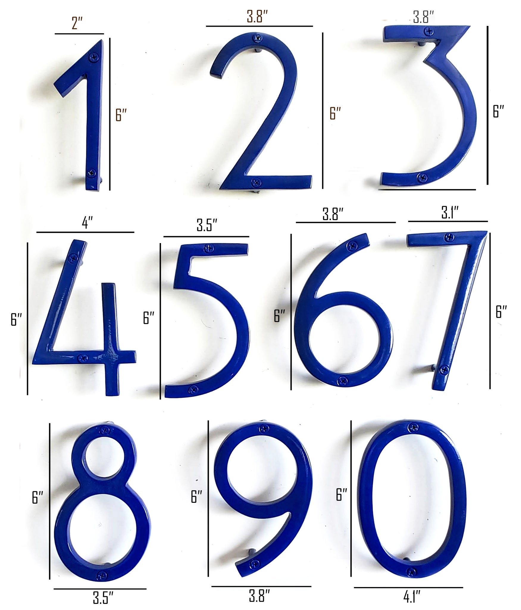 Blue Shadow House Number 0, 6 inch, Last Chance 