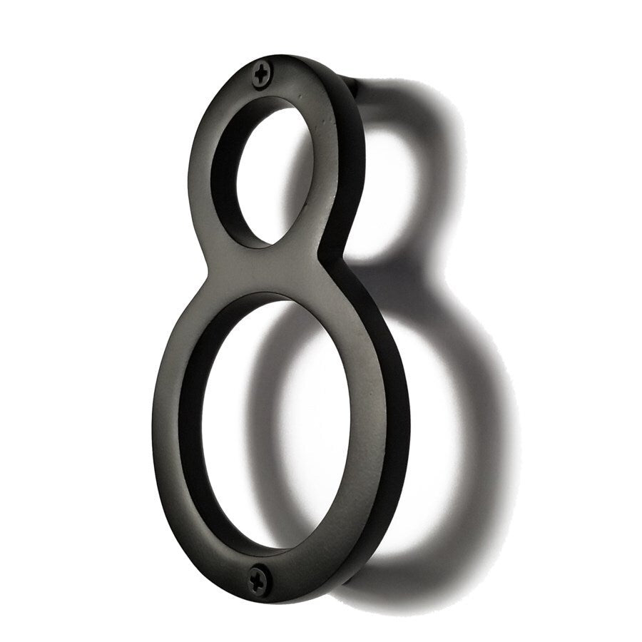 Black Aluminum Number 8, 8 inch 