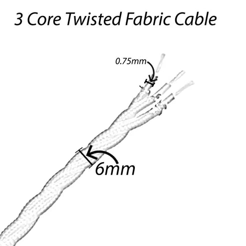 3 Core Braided Twisted Electrical Cable Brown ~ 2073