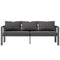 Outsunny 3-Seat Aluminum Outdoor Couch Patio Sofa with Cushions, Wide Seat, Armrests for Garden, Backyard, Balcony, Dark Grey