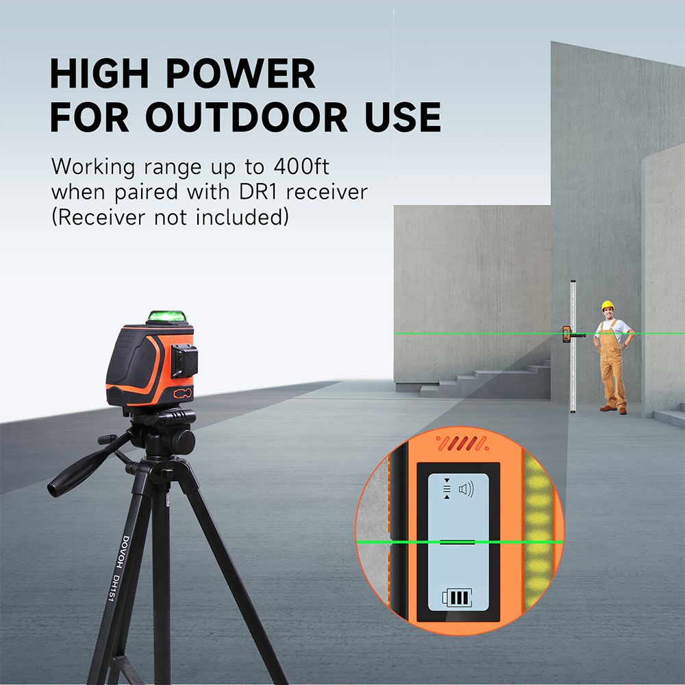 Ultra-Bright Outdoor Laser Level 3x360- Dovoh H3-360G