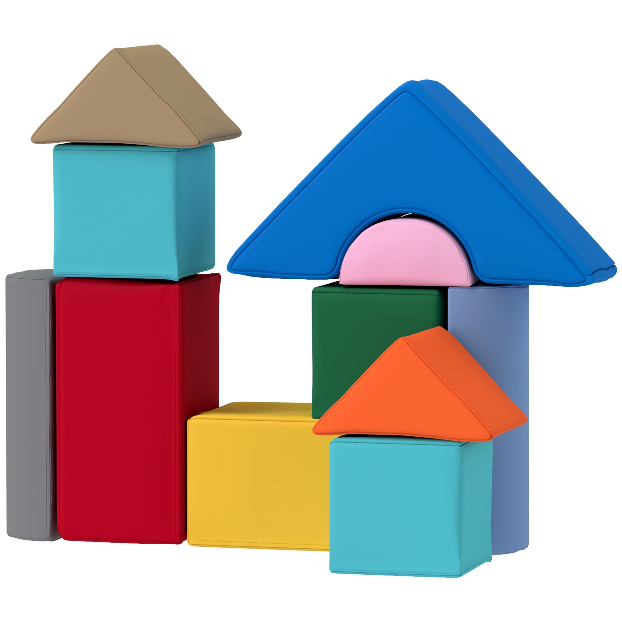 Qaba 11 Piece Soft Play Equipment for Kids 6-72 Months, Dark Colour 