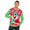 Holiday Cheers! Santa With Beer Holder Stocking Sweater – Fun Ugly Christmas Sweater with Built-In Beer Pouch, Cozy Holiday Party Wear