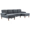 HOMCOM U-Shaped Dark Grey Couch - Contemporary 4-Seater Sofa with Double Chaise Lounge & Wooden Legs for Spacious Living Areas