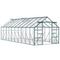 Aluminum Greenhouse Polycarbonate Walk-in Garden Greenhouse with Sliding Door, 20' x 8', Green