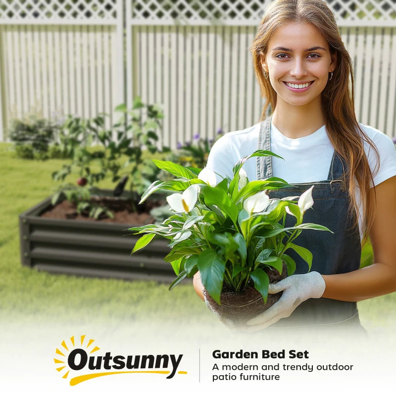 Galvanized Raised Garden Bed, Outdoor Planter Box for Vegetables, Flowers, Herbs, 4' x 2' x 1', Black