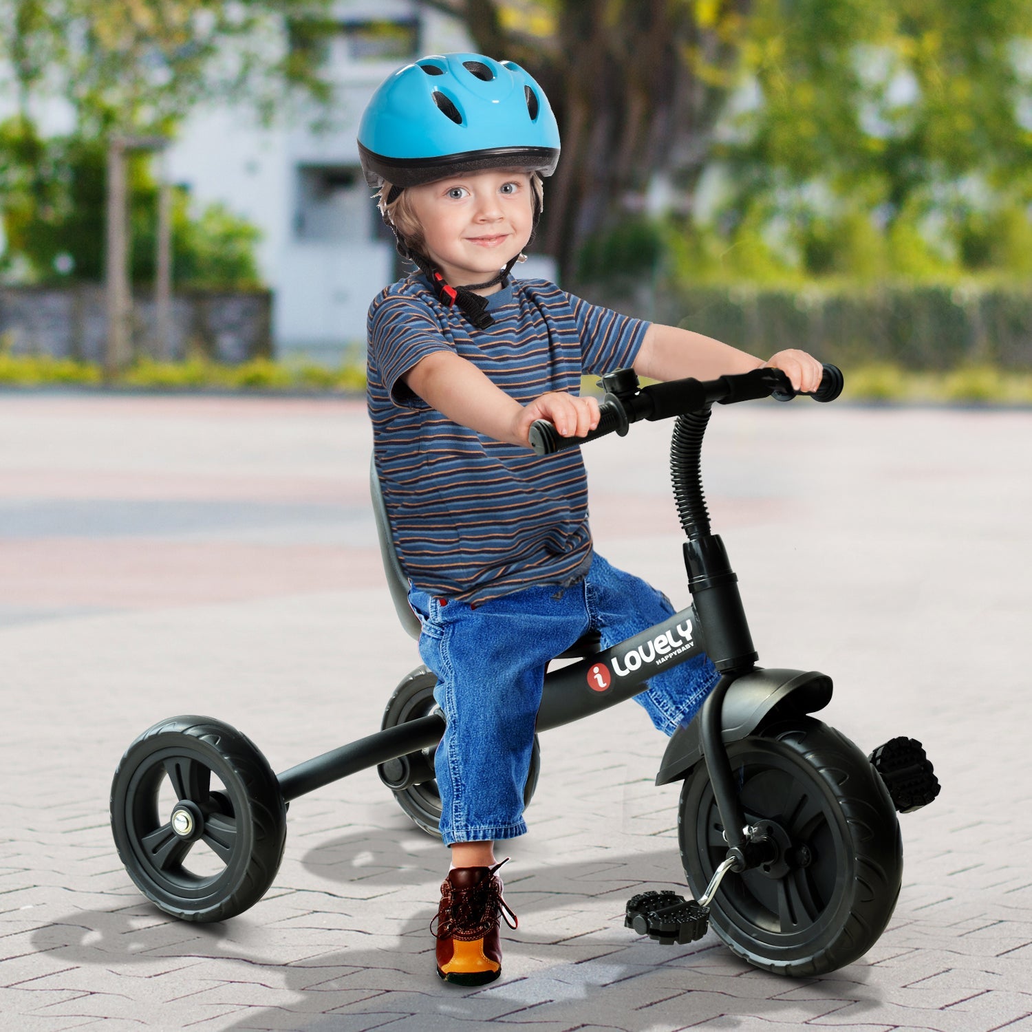 Qaba 3-in-1 Baby Bike - Easy Ride Toddler Trike for Indoor/Outdoor Activities, Perfect Tricycle for Learning 