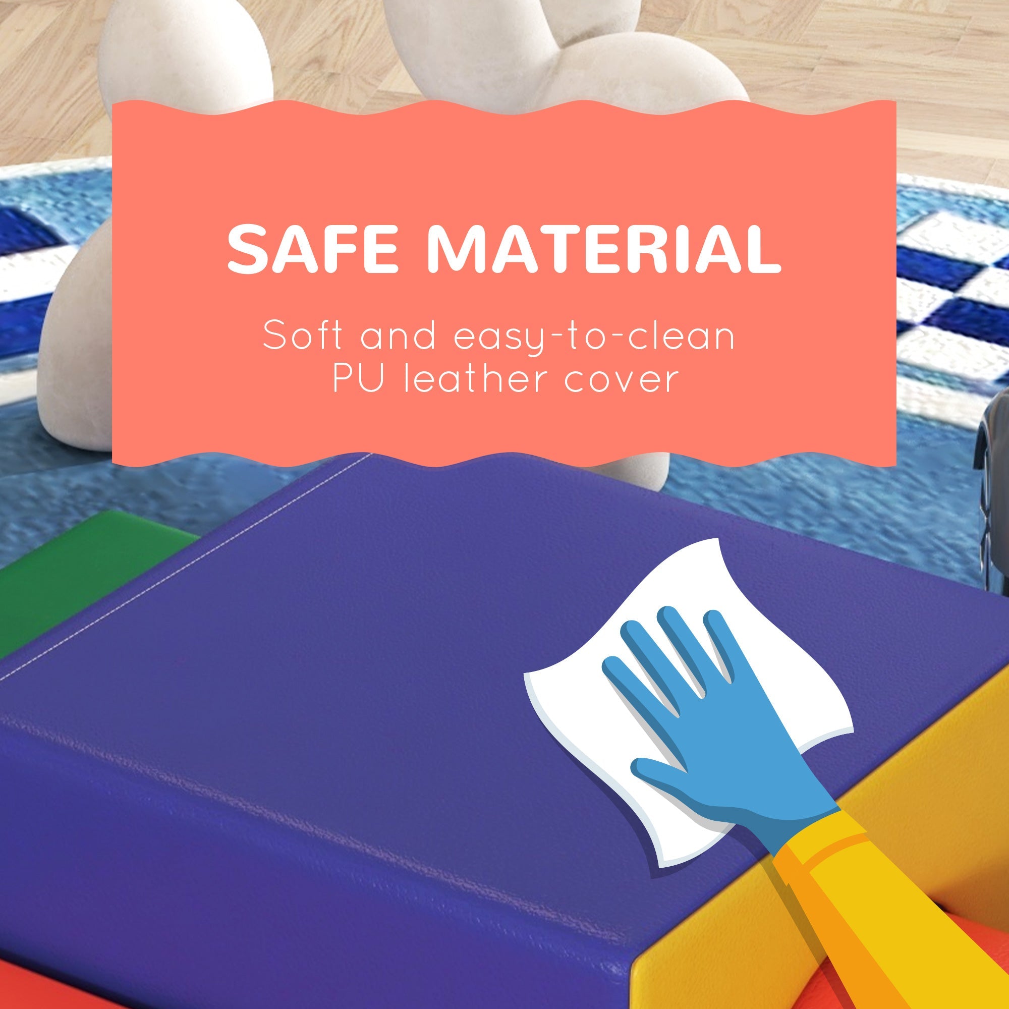 Qaba 4 Piece Foam Play Set for Toddlers and Children, Classic Colour 