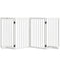 Free Standing Pet Gate, Foldable Dog Gates with 2 Support Feet, 4 Panels for Doorway Stairs, White