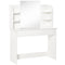 HOMCOM Dressing Table Vanity Set with Makeup Mirror Large Drawers Open Shelf for Bedroom White