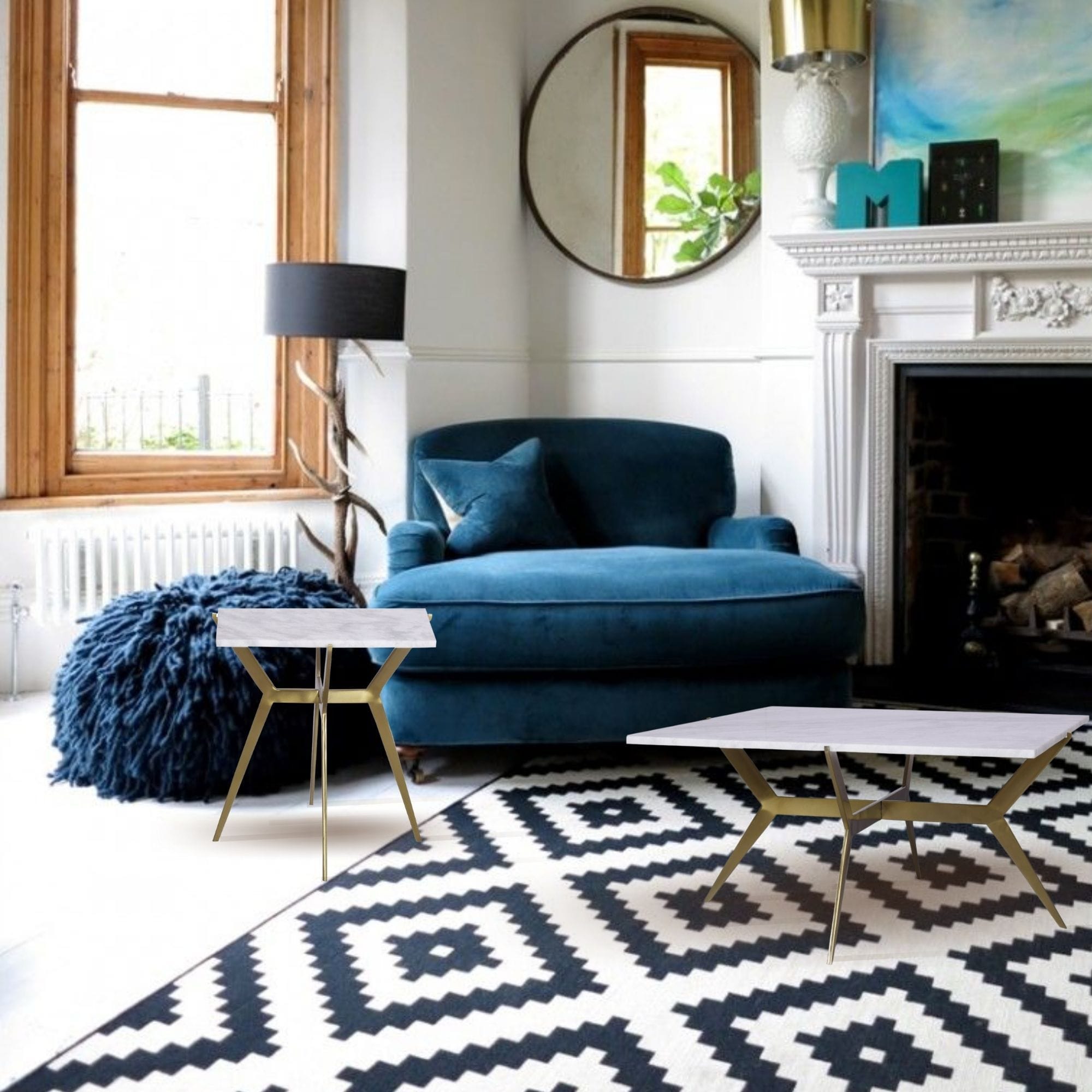 Sevi Square Marble Coffee Table 