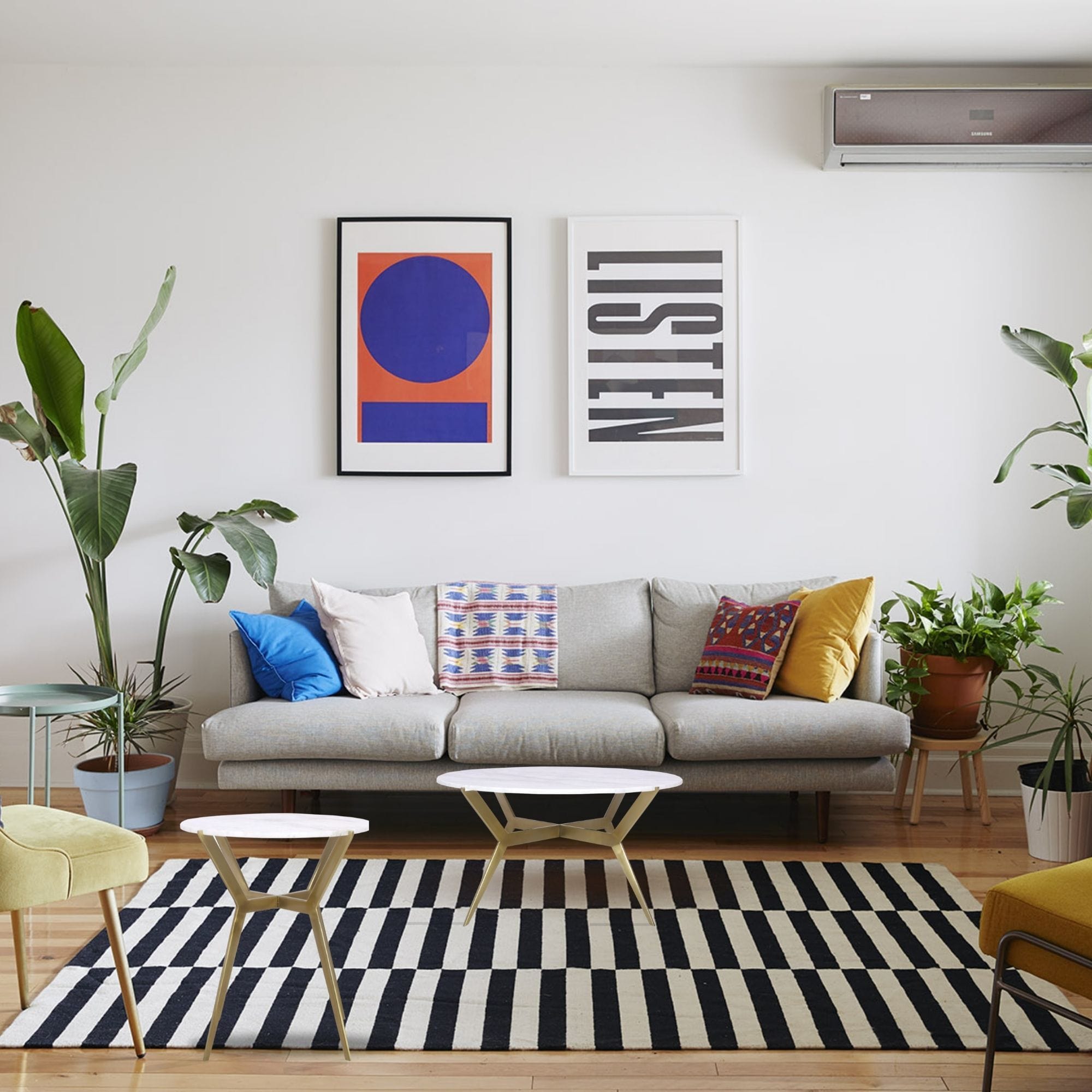 Sevi Round Marble Side Table 