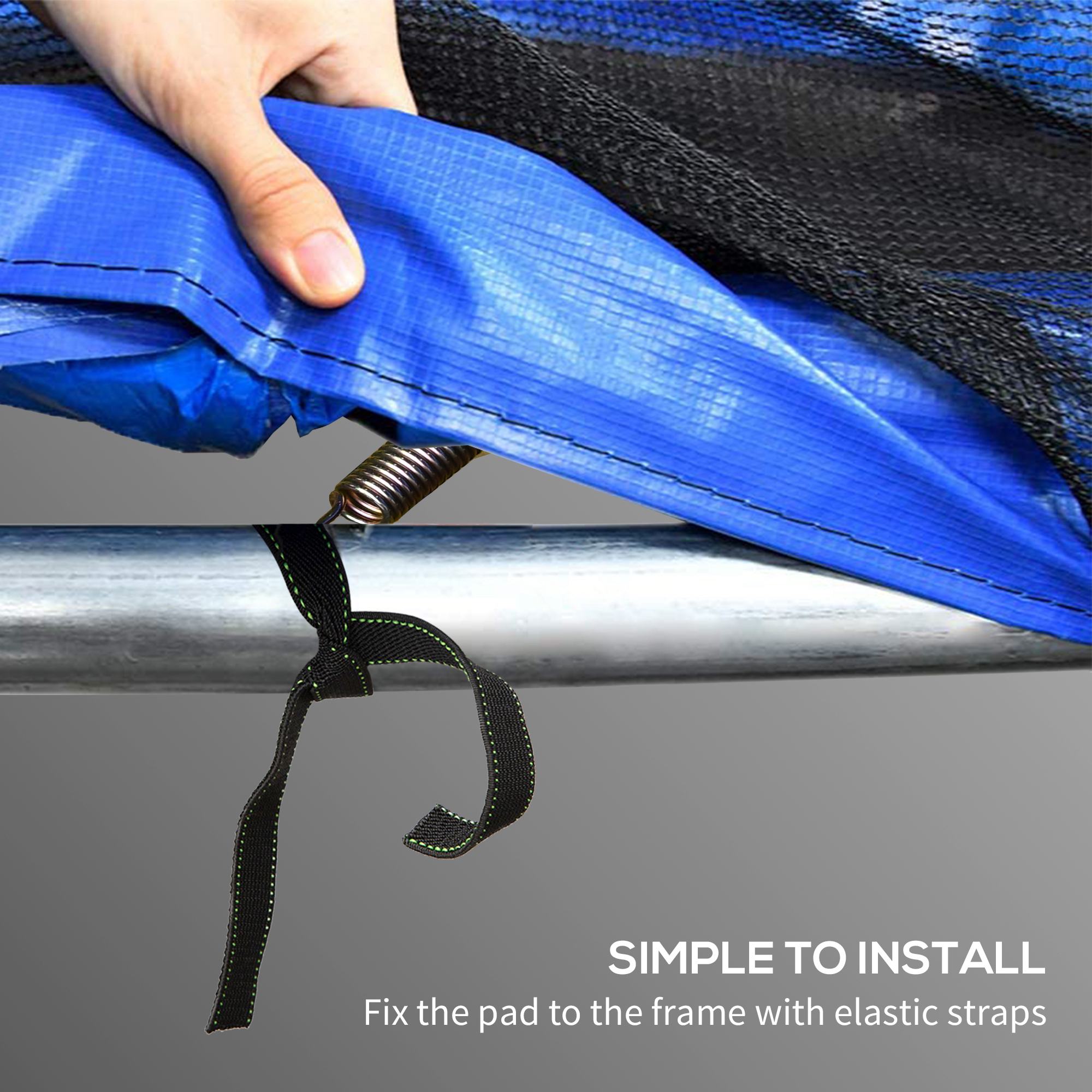 Soozier 8FT Trampoline Spring Cover, Trampoline Pad Replacement, Waterproof and Tear-Resistant, All-Weather Trampoline Accessories, Multi-Colored 