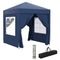 6.6'x6.6' Pop Up Canopy Tent with Sidewalls, Instant Sun Shelter Camping Gazebo with Carry Bag, Blue