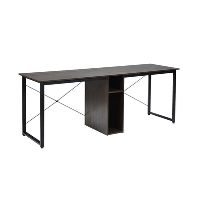 2-Person 79 Inch Computer Desk with Spacious Desktop and CabinetÂ 