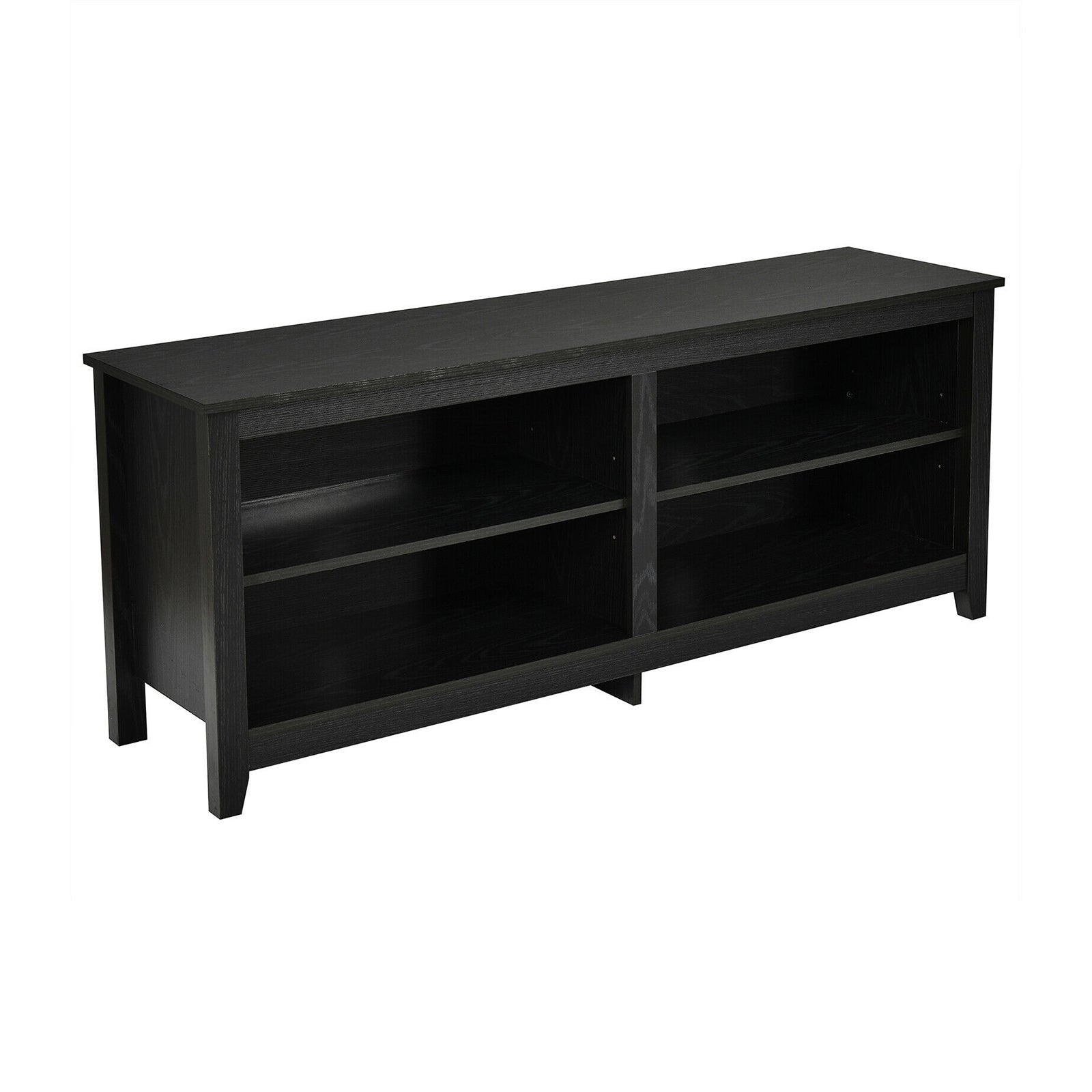 4-Cubby TV Stand for TV's up to 65 Inch with 3-Position Height Adjustable Shelf