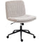 Criss Cross Chair with Wheels, Wide Office Chair with No Arms, Adjustable Height, Tilting, Beige