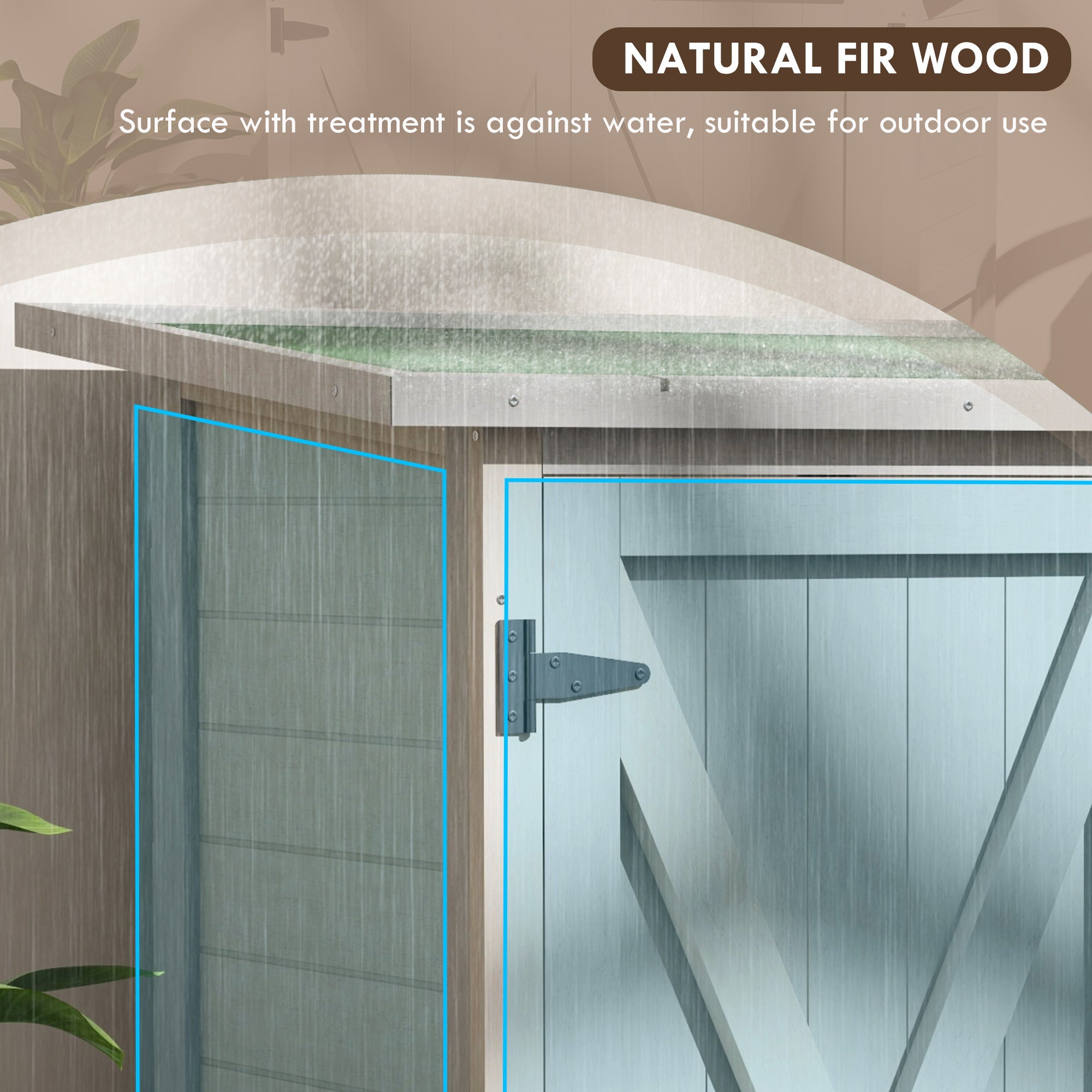 Outsunny Wooden Garden Storage Shed Fir Tool Cabinet Organizer with Asphalt Roof and Double Door for Outside, Garden and Yard 