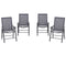 Outsunny 4-Piece Folding Chair Set for Relaxing on Patio Balcony Garden, Comfortable Outdoor Furniture with Armrests, Dark Grey