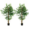 Set of 2 5ft Artificial Trees Ficus, Indoor Fake Plants with Pot, for Home Decor