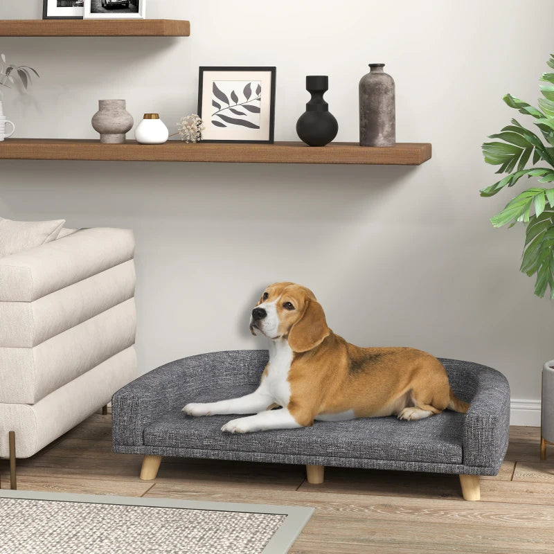 Dog Sofa for Large Dogs with Washable Cover, Anti-slip Foot Pads, Dark Grey