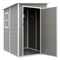 Outsunny 4'x5' Garden Storage Shed, Lean to Shed, Lockable Garden Tool Storage House with Window, Vent and Plastic Roof, Grey
