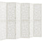 6 Panel Room Divider, 5.6 FT Lightweight Folding Privacy Screen with Geometric Pattern for Living Room, Bedroom, White