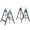 Set of 2 Adjustable Telescopic Builders Trestle, DIY Steel Work Bench Carpenter, Folding Saw Horse Tools Black
