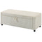 Storage Ottoman, Upholstered Corduroy End of Bed Bench with Thick Padding, Storage Bench for Bedroom, Beige